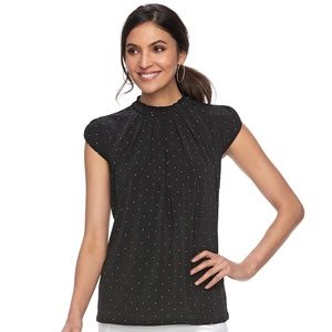Women's ELLE pleated mockneck top - Med